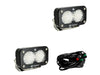 BAJA DESIGNS - S2 Sport Black LED Auxiliary Light Pod Pair - Work/Scene - CLEAR