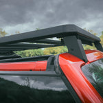 CLOSE UP VIEW OF ACS ROOF RACK SHOWING CORNER WITH LEITNER LOGO