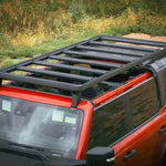 ABOVE VIEW OF ACS ROOF RACK INSTALLED ON RED FORD BRONCO