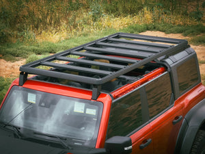 ABOVE VIEW OF ACS ROOF RACK INSTALLED ON RED FORD BRONCO