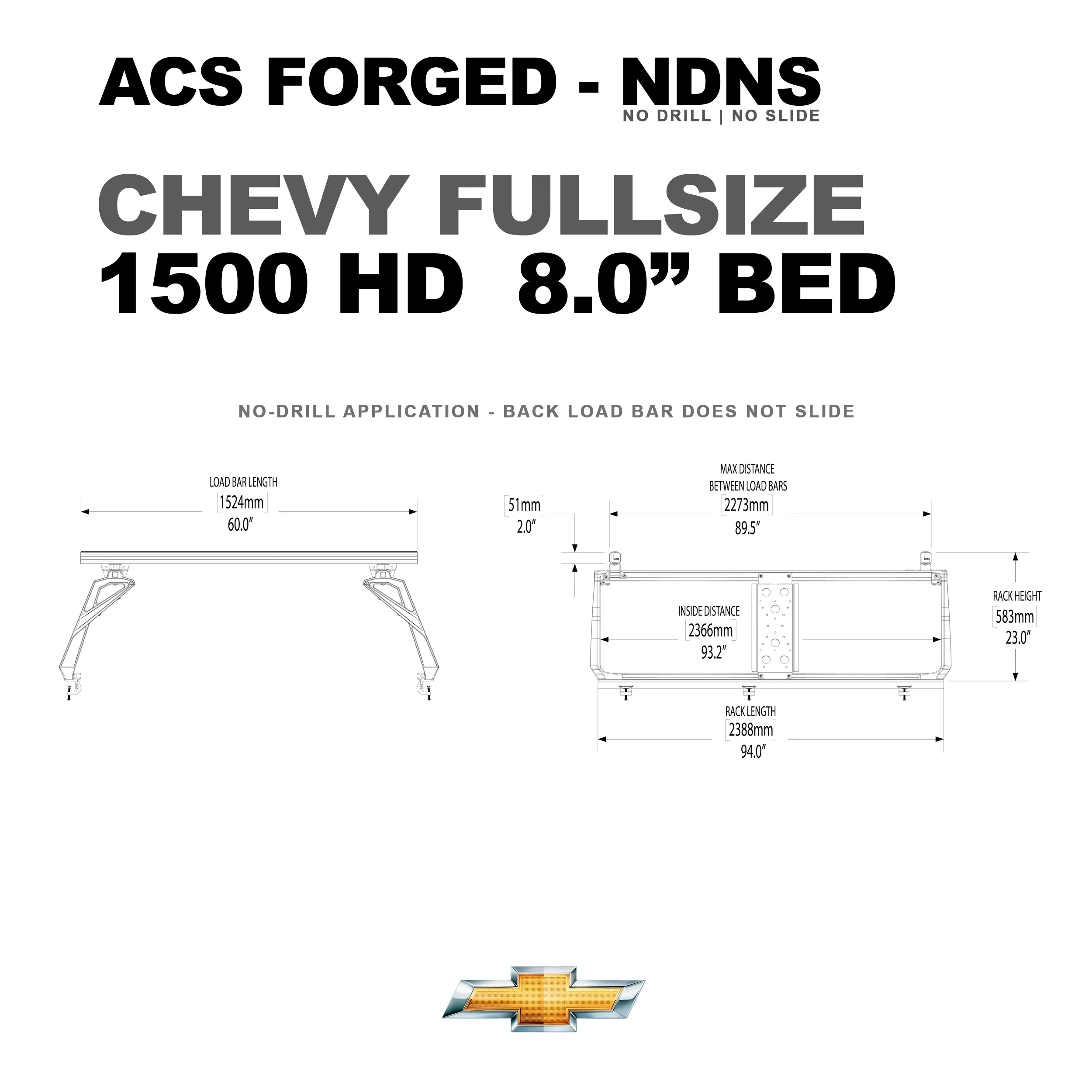 Active Cargo System - FORGED NO DRILL - Chevrolet