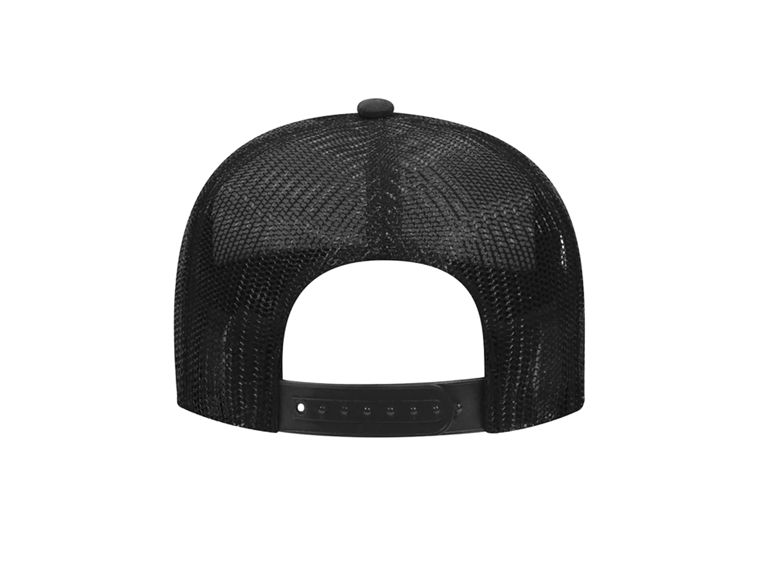 REAR VIEW BLACK FOAM TRUCKER HAT WITH WHITE LEITNER LOGO