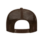 REAR VIEW BROAN AND TAN FOAM TRUCKER HAT WITH BROWN LEITNER LOGO