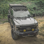 ABOVE VIEW OF FORD SUPERDUTY WITH ACS ROOF RACK INSTALLED OUTSIDE