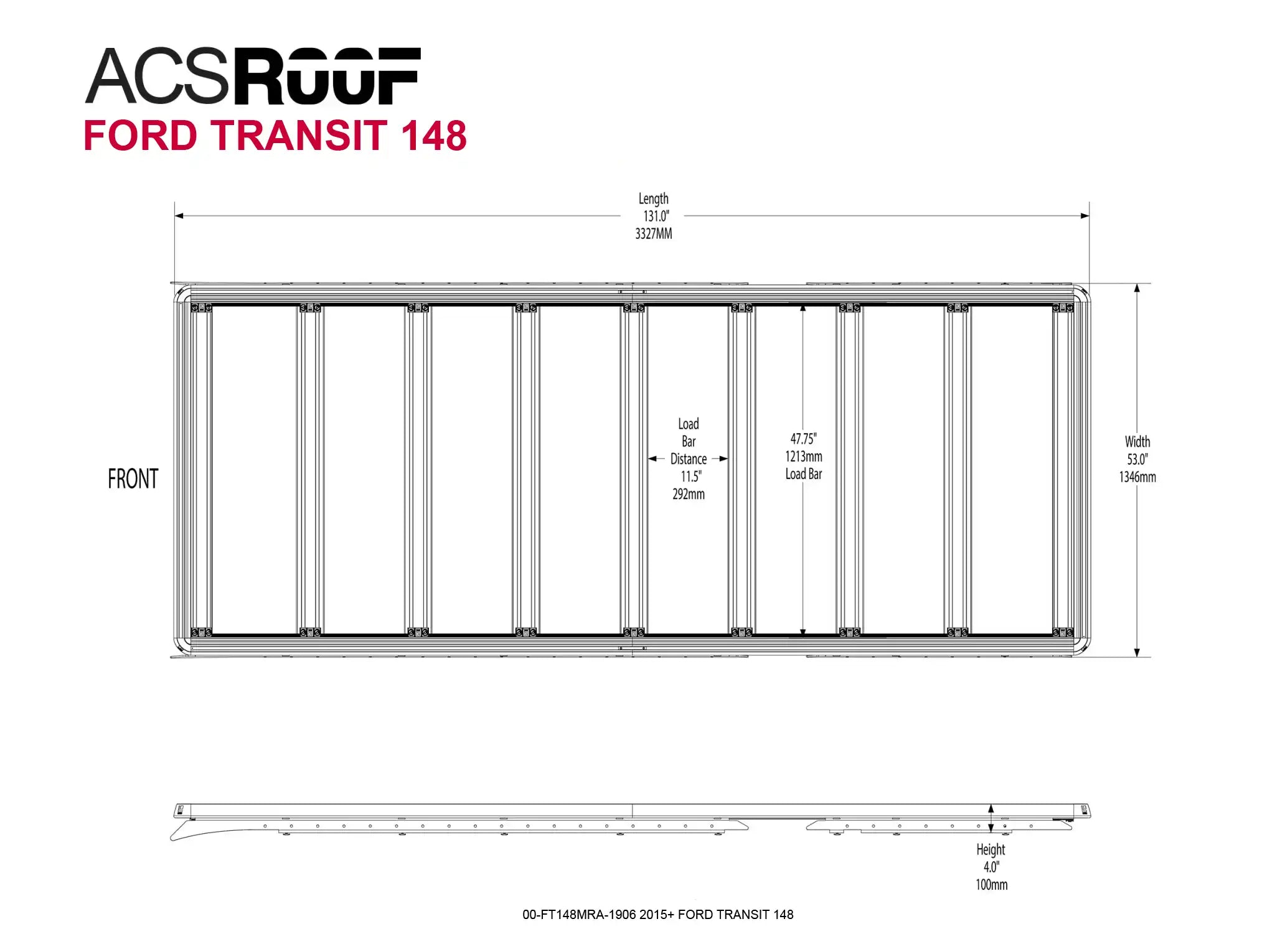 ACS ROOF for FORD TRANSIT 148 | 2015+ - Leitner Designs