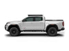 SIDE VIEW WHITE GMC CANYON WITH ACS CAB ROOF RACK AND BED RACK