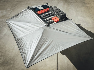 BIRD'S EYE VIEW OF OPENED AWNING ON INEOS GRENADIER 