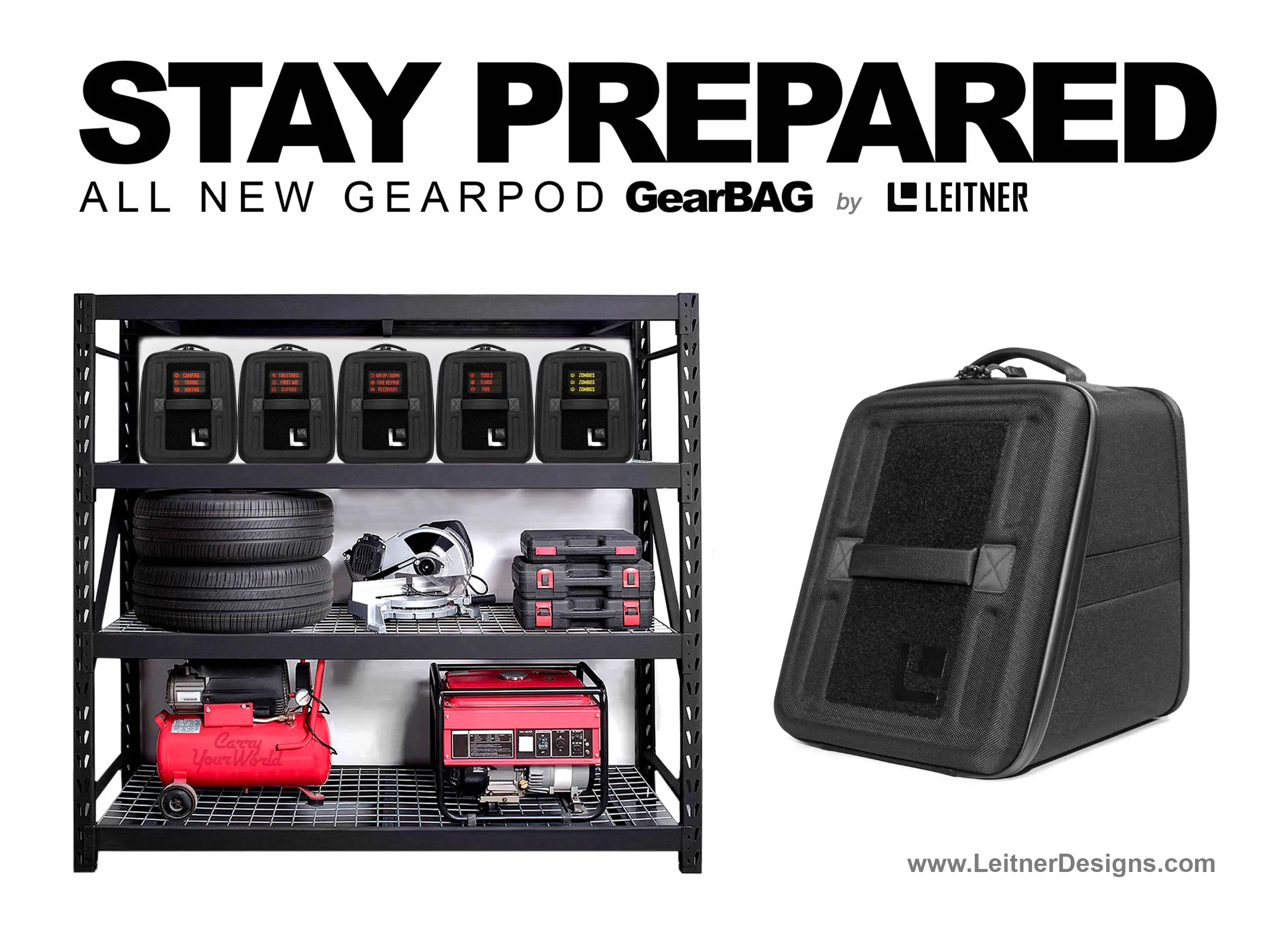 GEARBAG DISPLAY IN GARAGE EXAMPLE 
