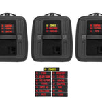 3 BLACK UTILITY BAGS WITH PATCHES 