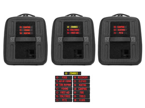 3 BLACK UTILITY BAGS WITH PATCHES 