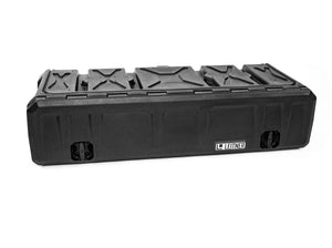 BLACK UTILITY BOX THAT OPENS UP FROM THE SIDE 
