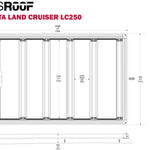 Toyota Land Cruiser ACS ROOF platform rack dimension and fitment drawing
