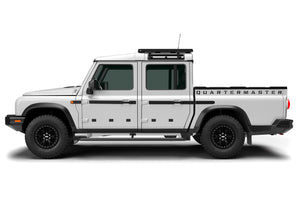 SIDE VIEW OF GRENADIER QUARTERMASTER WITH HALF LENGTH ACS ROOF RACK MOUNTED