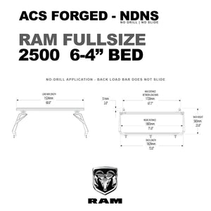 DIAGRAM OF ACS FORGED NO DRILL NO SLIDE BED RACK FOR RAM FULL SIZE 2500 6-4" BED