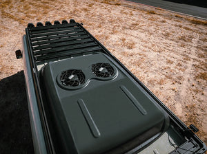 ABOVE VIEW OF SPRINTER BUS SHOWCASING ROOF RACK 