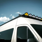 CLOSE UP OF ROOF RACK ON SPRINTER BUS