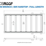 DIAGRAM OF ACS ROOF FORD BRONCO 4DR HARD TOP FULL LENGTH AND MEASUREMENTS