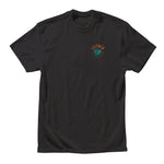 FRONT VIEW BLACK TSHIRT WITH FULL COLOR LEITNER WORLD SCRIPT LOGO 
