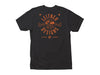 REAR VIEW BLACK TSHIRT WITH ORANGE LEITNER WORLD SCRIPT LOGO