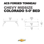 DIAGRAM ACS FORGED TONNEAU BED RACK FOR CHEVY MIDSIZE COLORADO 5-0' BED