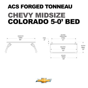 DIAGRAM ACS FORGED TONNEAU BED RACK FOR CHEVY MIDSIZE COLORADO 5-0' BED