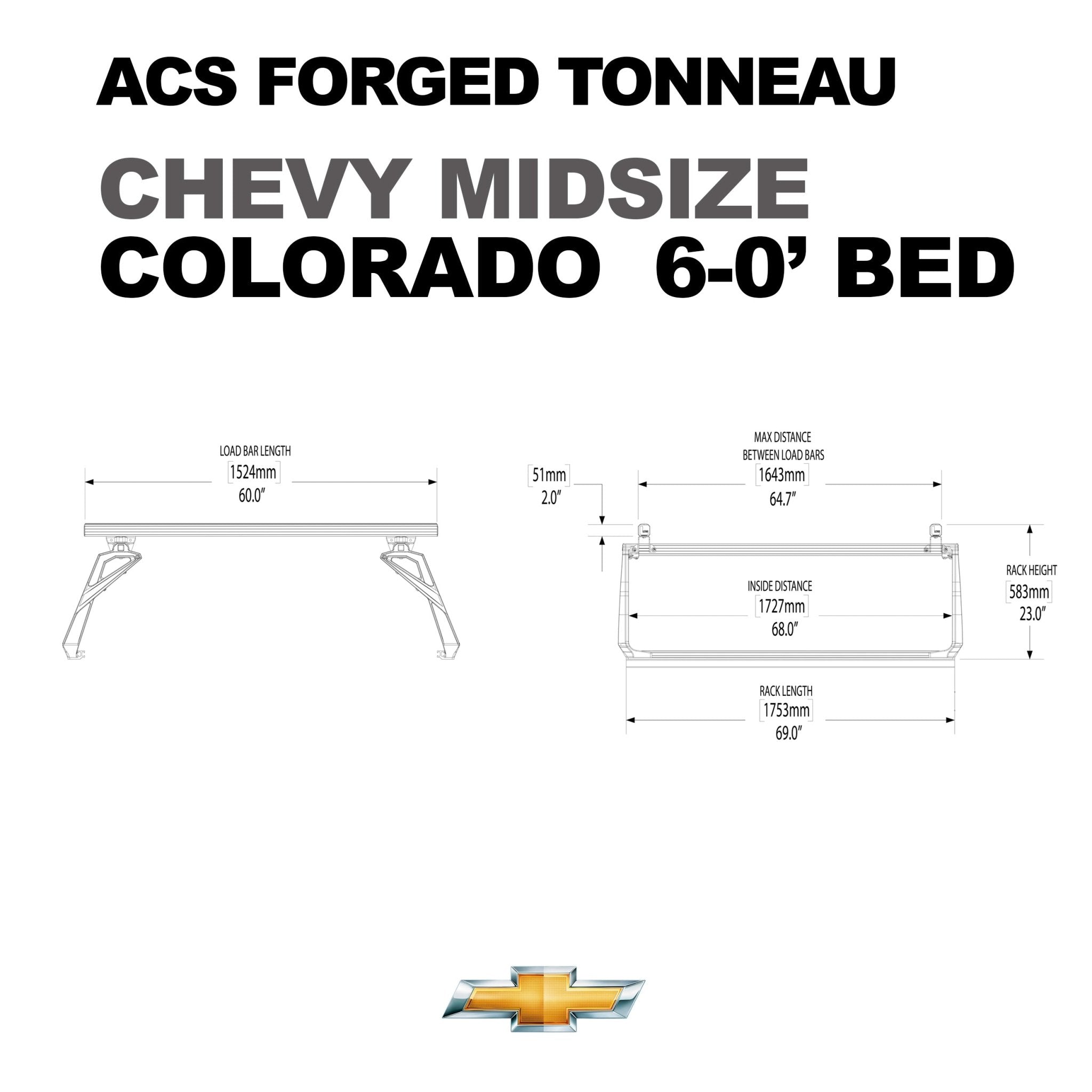ACS FORGED TONNEAU - RAILS ONLY - Chevrolet - Leitner Designs