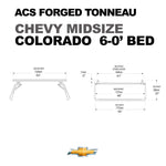 DIAGRAM ACS FORGED TONNEAU BED RACK FOR CHEVY MIDSIZE COLORADO 6-0' BED