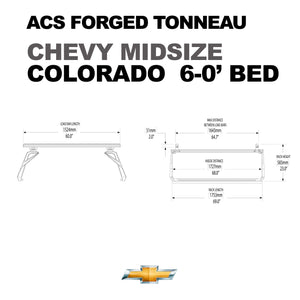 DIAGRAM ACS FORGED TONNEAU BED RACK FOR CHEVY MIDSIZE COLORADO 6-0' BED