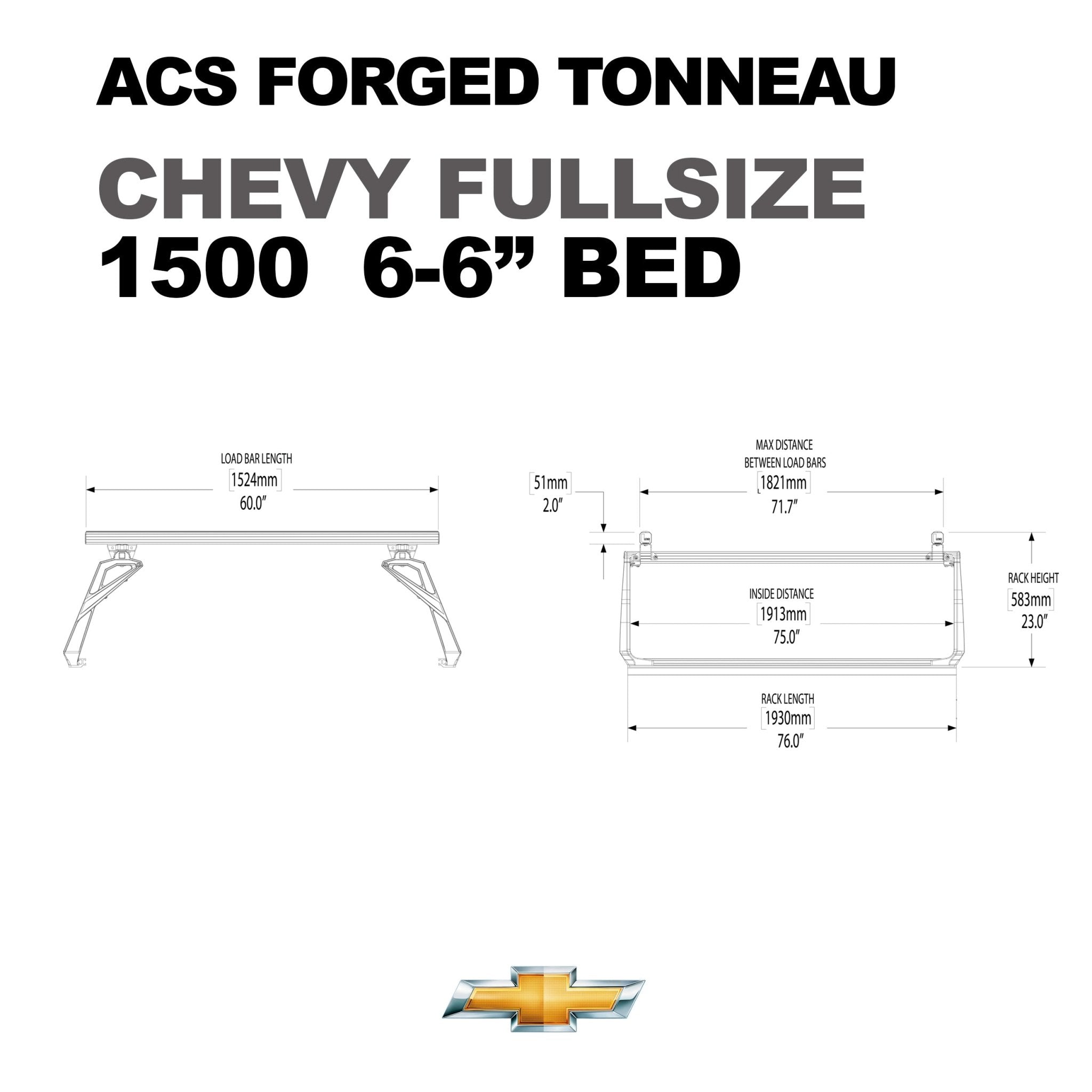 ACS FORGED TONNEAU - RAILS ONLY - Chevrolet - Leitner Designs
