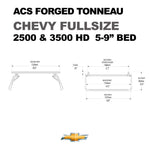 DIAGRAM ACS FORGED TONNEAU BED RACK FOR CHEVY FULLSIZE 2500 & 3500 5-9' BED