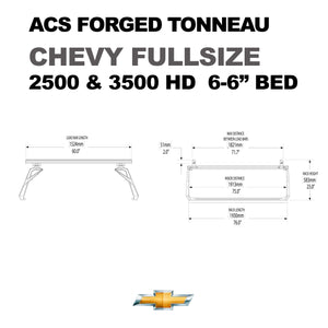 DIAGRAM ACS FORGED TONNEAU BED RACK FOR CHEVY FULLSIZE 2500 & 3500 6-6' BED