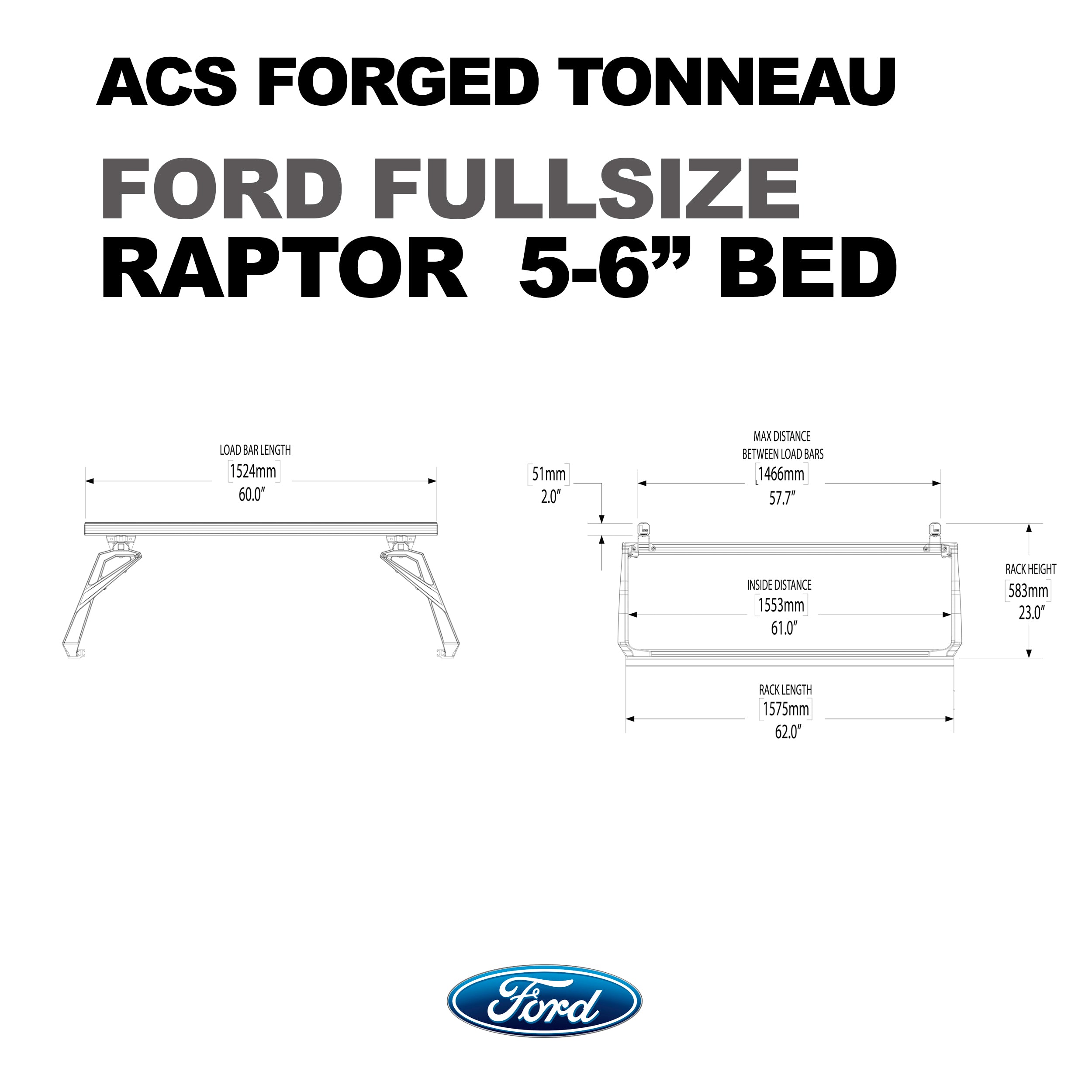 ACS FORGED TONNEAU - RACK ONLY - Ford