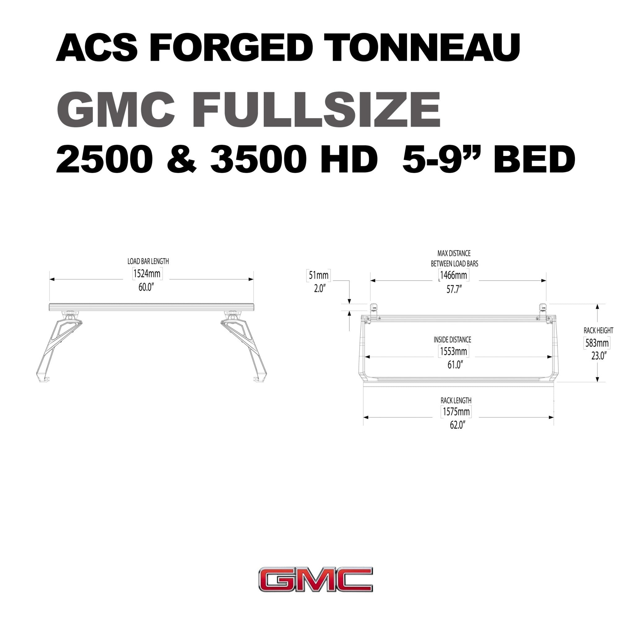 ACS FORGED TONNEAU - RACK ONLY - GMC - Leitner Designs