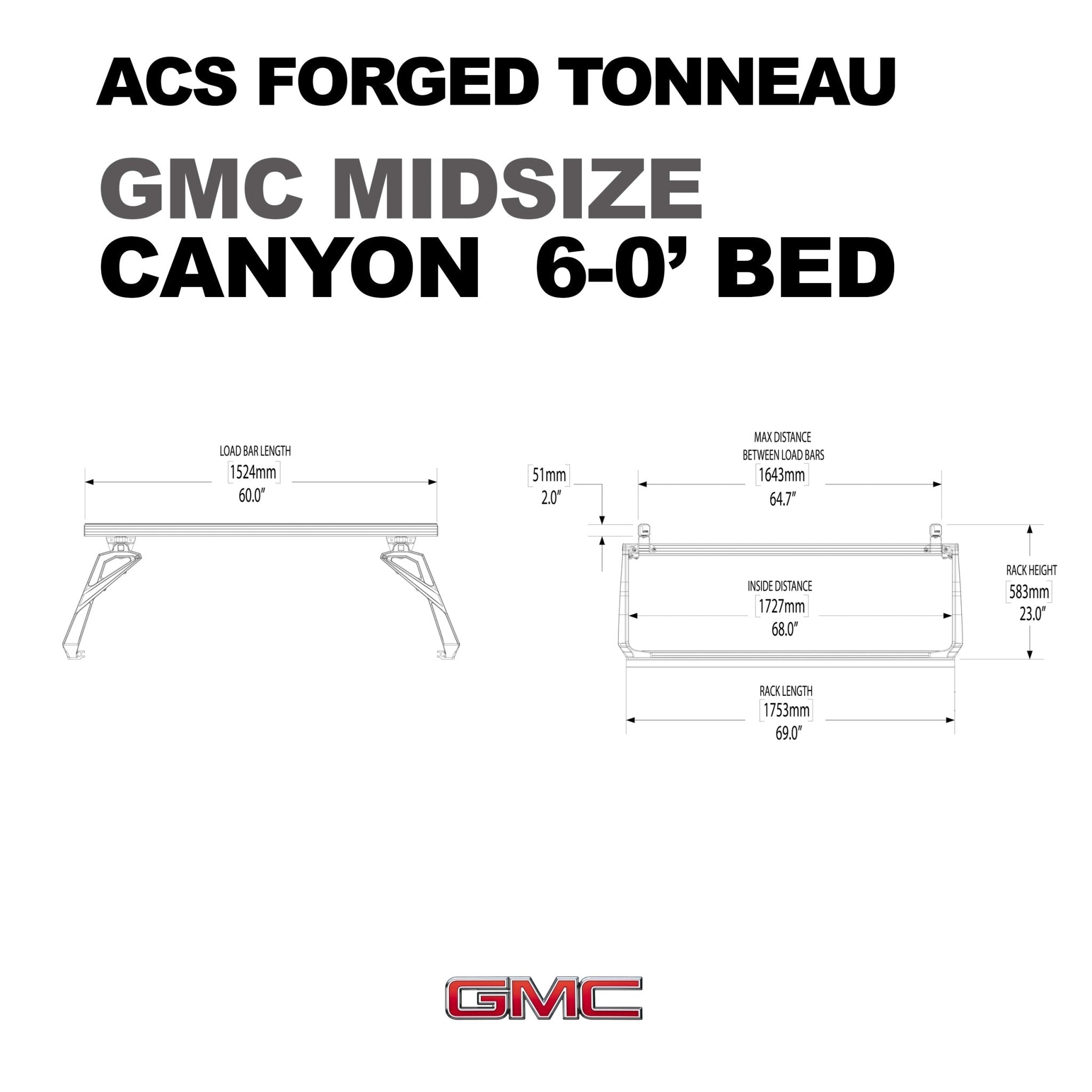 ACS FORGED TONNEAU - RAILS ONLY - GMC - Leitner Designs