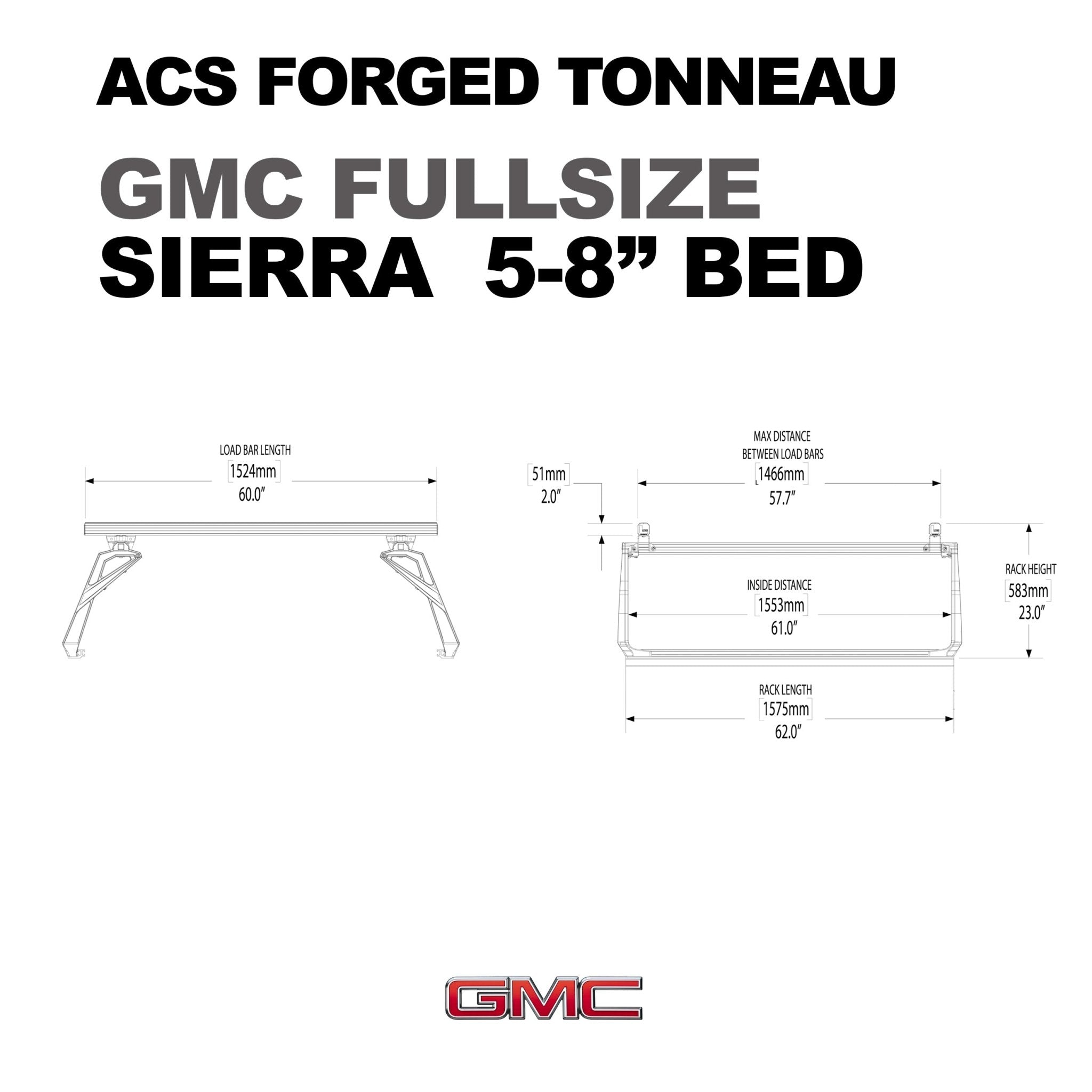 ACS FORGED TONNEAU - RACK ONLY - GMC - Leitner Designs