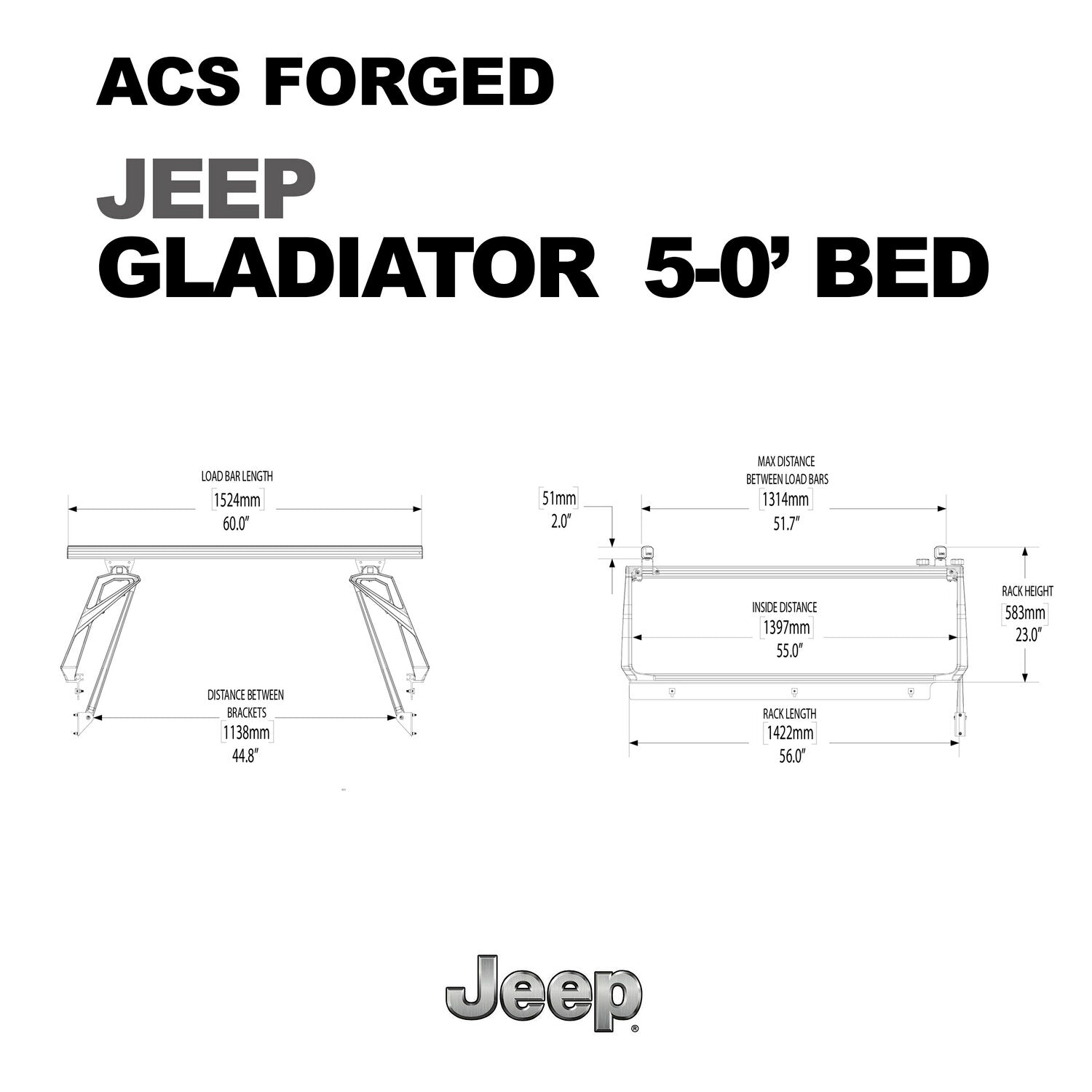 即出荷】 LEITNER DESIGNS ACS FORGED Jeep Gladiator for JEEP GLADIATOR レイトナーデザイン  アクティブカーゴシステム ジープ グラディエーター カスタム アウトドア アゲ クロカン