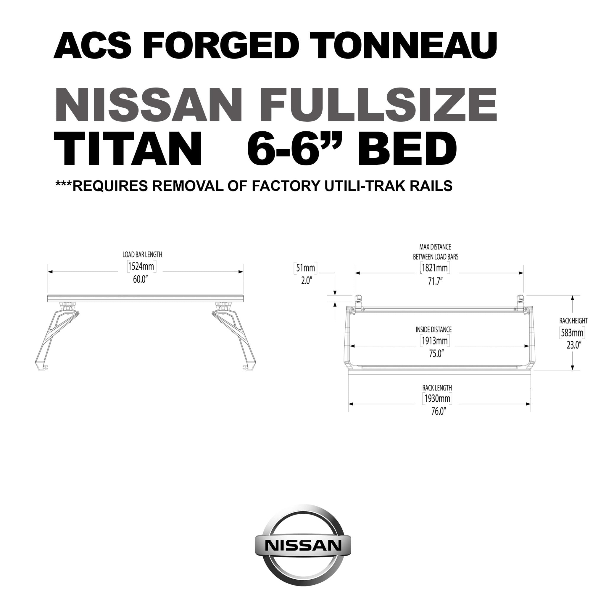 ACS FORGED TONNEAU - RACK ONLY - Nissan - Leitner Designs