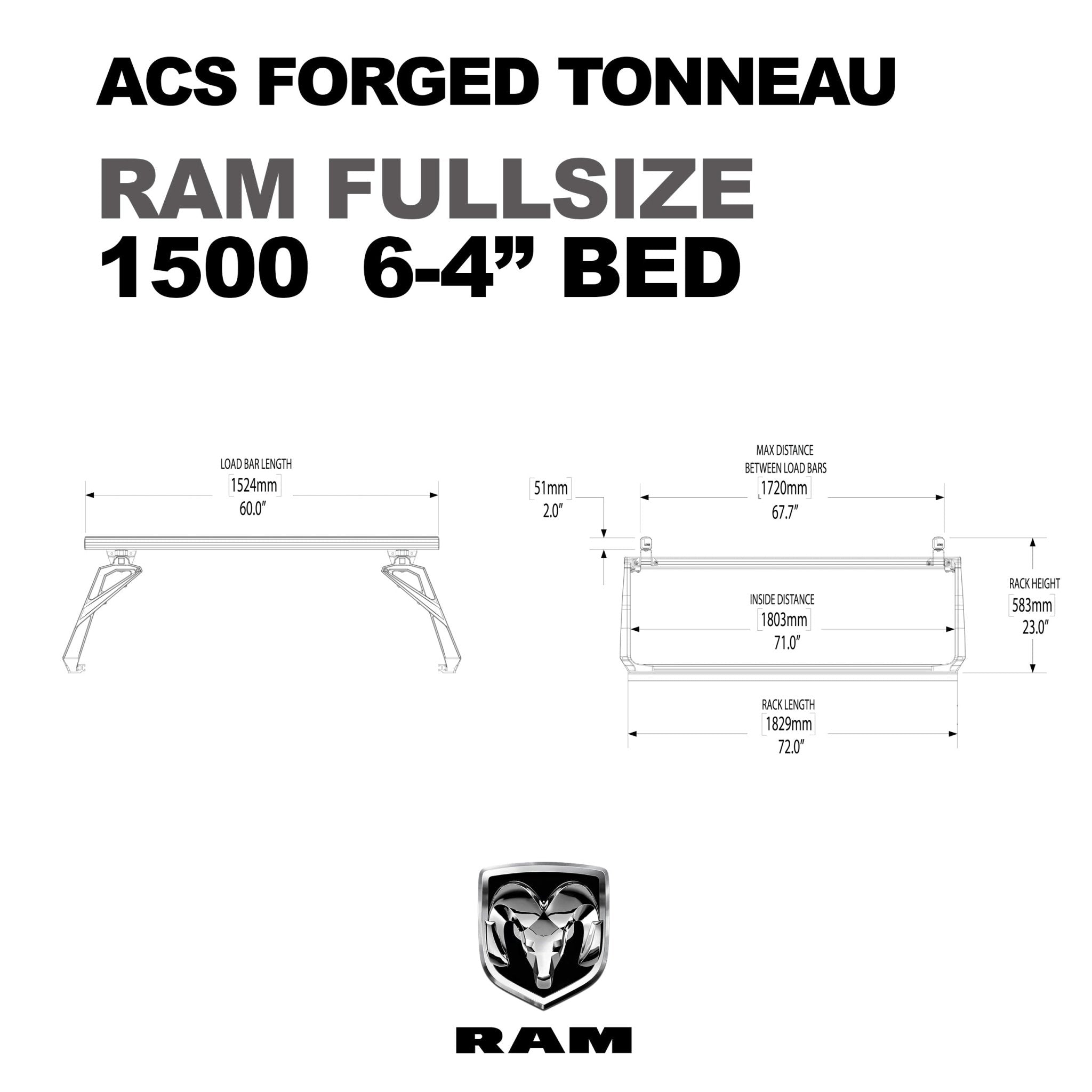 ACS FORGED TONNEAU - RACK ONLY - RAM - Leitner Designs