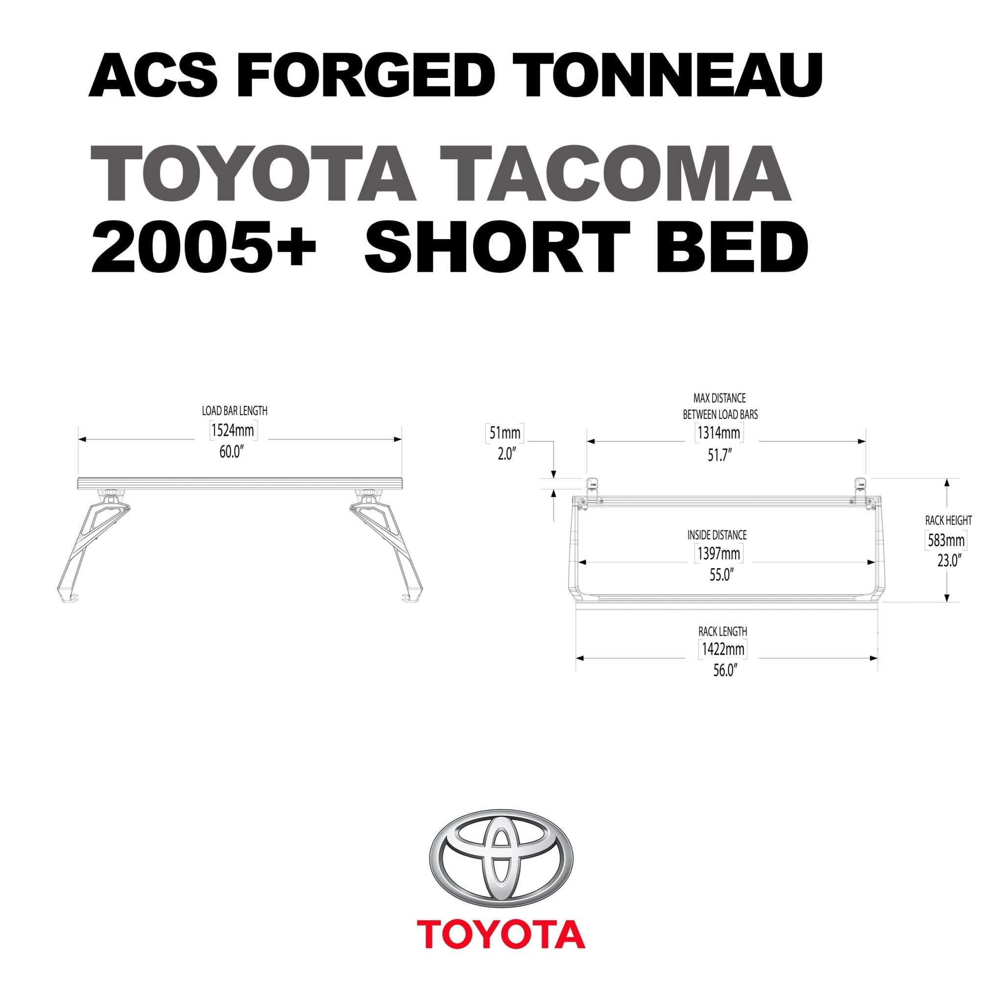ACS FORGED TONNEAU - RAILS ONLY - Toyota - Leitner Designs