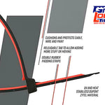 GRIPLOCK CABLE TIES 8” RED