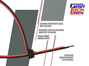 GRIPLOCK CABLE TIES 8” RED
